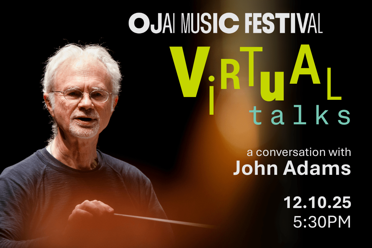 John Adams with conducting baton