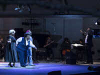 OJAI, CA – June 9, 2017: Afterword by George Lewis with Joelle Lamarre, Gwendolyn Brown, Julian Terrell Otis, Steven Schick (conductor) and ICE. Photo Credit: David Bazemore.