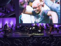 OJAI, CA – June 10, 2017: Radhe Radhe: Rites of Holi by Vijay Iyer (composer) & Prashant Barghava (filmmaker) with Steven Schick (conductor) and ICE. Photo Credit: David Bazemore.