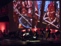 OJAI, CA – June 10, 2017: Radhe Radhe: Rites of Holi by Vijay Iyer (composer) & Prashant Barghava (filmmaker) with Steven Schick (conductor) and ICE. Photo Credit: David Bazemore.