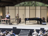OJAI, CA – June 11, 2017: The Trio featuring George Lewis (trombone and electronics), Roscoe Mitchell (winds), and Muhal Richard Abrams (piano). Photo Credit: David Bazemore.
