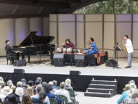 OJAI, CA – June 11, 2017: Confluence with Vijay Iyer (piano), Zakir Hussain (tabla), Aruna Sairam (vocalist), and Rudresh Mahanthappa (saxophone). Photo Credit: David Bazemore.