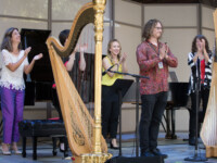 Photo by Timothy Teague
Concert: LA Phil New Music Group
Ojai Music Festival 2021 OMF_Sept 19 2021_11AM_ Joanne Pearce Martin piano, Vicki Ray piano, Emily Levin harp, Julie Smith Phillips harp, composer Dylan Mattingly