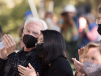 Photo by Timothy Teague
Ojai Music Festival 2021 OMF_Sept 19 2021_8AM_John Adams in audience of TimoAndres concert